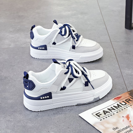 2025 Spring Niche All-match Student Sneakers Women's Fashion Trendy Thick-soled White Shoes Double Strap Sports Casual Shoes