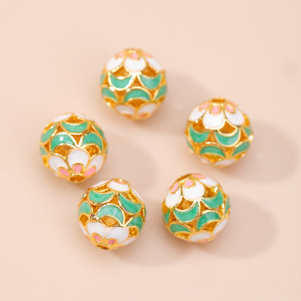 Cloisonné Oil-Dropping Cut Out Auspicious Cloud Lotus Bead Accessories Oil-Dropping Copper DIY Handmade Bracelet Necklace Jewelry Accessories