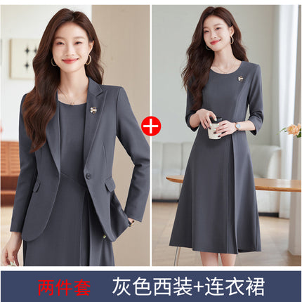 Fashionable and Simple Red Suit Dress Suit for Women 2024 Autumn New Commuter One-Button Slim Suit Trendy