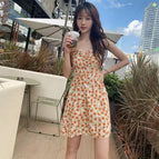 8871 dark apricot suspender skirt / S