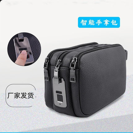 Business Men's Clutch Bag New Multi-function Large Capacity Intelligent Anti-theft Mobile Phone Bag Casual Fingerprint Lock Clutch Bag