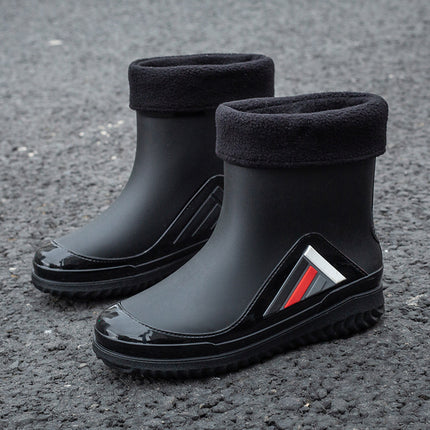 New men's rain boots non-slip thick-soled waterproof boots wear-resistant fashion outer wear car wash work rubber shoes overshoes men's thick