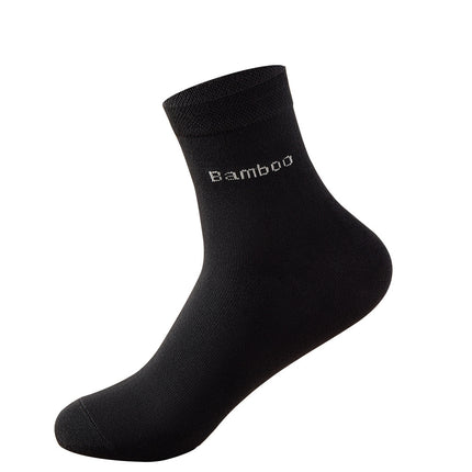 Temu Cross-Border Best-Selling Men's Bamboo Fiber Socks Sweat-Absorbent and Deodorant Men's Antibacterial Business Casual Socks for All Seasons