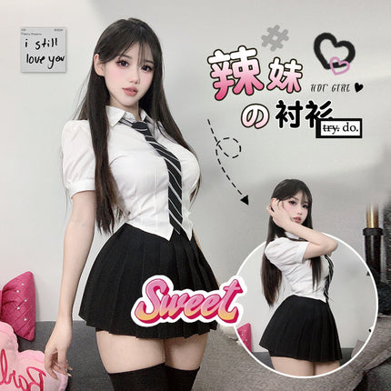Pure Lust Style Sexy 2024 New Design Niche Slimming Look Pure Lust Style Waist Sexy White Shirt