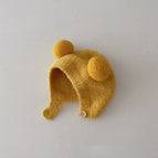 Yellow-double ball ear protection hat / Recommended for 4 months to 3 years old