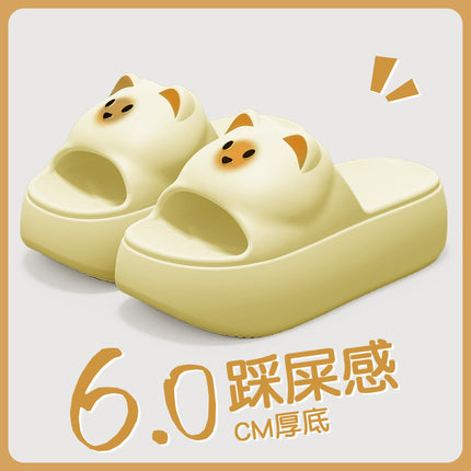 New Sandals and Slippers Women's Summer Thickened Sole Home Elevated Cartoon Non-slip Odor Deodorant Beach Shoes Lightweight Slippers