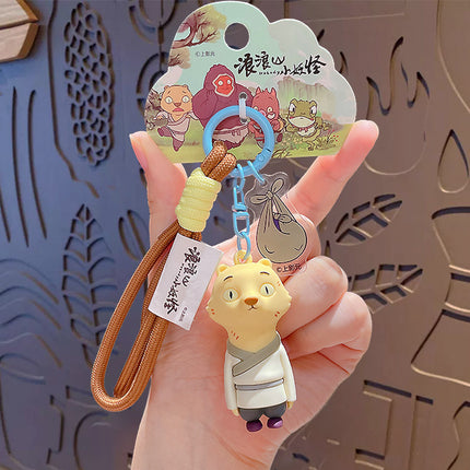 Cartoon Langlang Mountain Little Monster Basic Shape Keychain Couple Bag Car Keychain Gift Wholesale