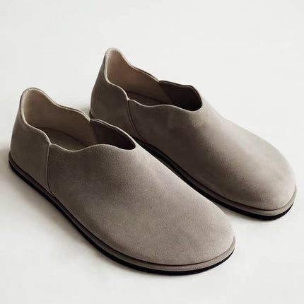 Ox-back velvet! Old Qian Feng Step-on Mueller Shoes Women's 2025 New Retro Casual Flat Loafers Lazy Slippers