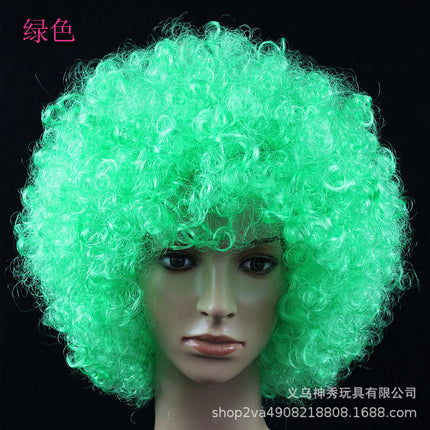 False cover round curly hair props large size head cover large wig explosive head wig fan hair