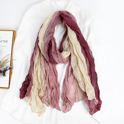 Spring and Summer Cotton Linen Pressed Pleated Leopard Scarf Women Autumn and Winter New Stylish Fashion Beach Scarf Shawl