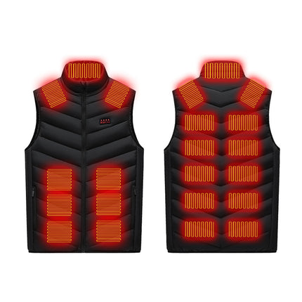 Cross-border dedicated for autumn and winter men's stand collar heating vest electric heating cotton vest intelligent constant temperature heating warm waistcoat