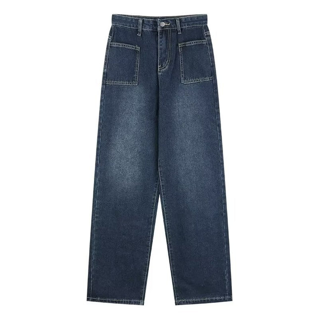 Pear Shape Figure Straight Leg Wide Leg Jeans Women's Spring and Summer 2025 New High Waist Loose Slimming Belly Covering Pants