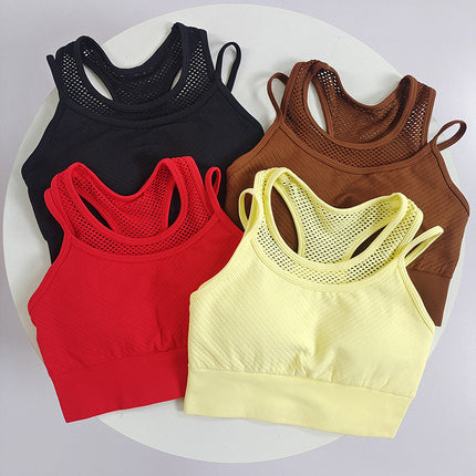 Fake Two-Piece One-Piece Sports Underwear Women's Shockproof Collar Running Pilates Training Bra Fitness Vest