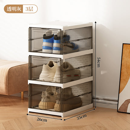 Simple Artifact Dust-proof Plastic Shoes Storage Transparent Use Free-installation Shoe Box Shoe Cabinet Folding Shoe Rack