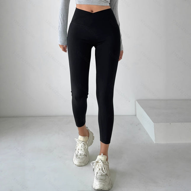 New Women's High-Waisted Straight-Leg Slim-Fit Versatile High-Elasticity Seamless Leggings Women's Cropped Leggings