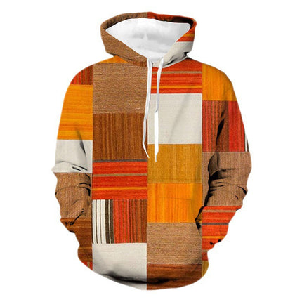2023 New Amazon foreign trade stitching pattern 3D digital printing sweater spring and autumn men's and women's hoodie
