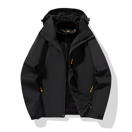 Outdoor Charge Clothes Autumn and Winter New Graphene Removable Three-in-One Two-Piece fleece-lined Thickened Silver Fox Cashmere Jacket