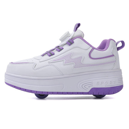 New Heal Walking Shoes Leather Shoes for Boys and Girls Children Students Teenagers Adult Roller Shoes Export Wholesale Shoes