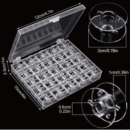 Household Sewing Machine Bobbin Storage Box 25/36 Grids Bobbin Case Plastic Parts Storage Hand Sewing Needle and Thread Box