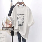 White# hand cover pencil bear# black figure [side opening breastfeeding]] / M