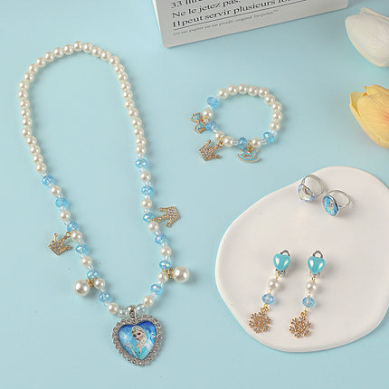 mermaid necklace diy pearl non-allergic beaded suit children cute mermaid princess necklace jewelry