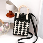 [high quality filling] houndstooth black (beige portable) 10505