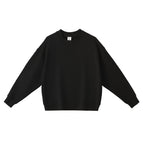 Black-pure cotton terry crew neck sweatshirt / S
