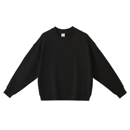 Trendy Heavyweight Pure Cotton Terry 430g Solid Color Crew Neck Hooded Sweatshirt Men's Trendy American Style Hoodie with Print
