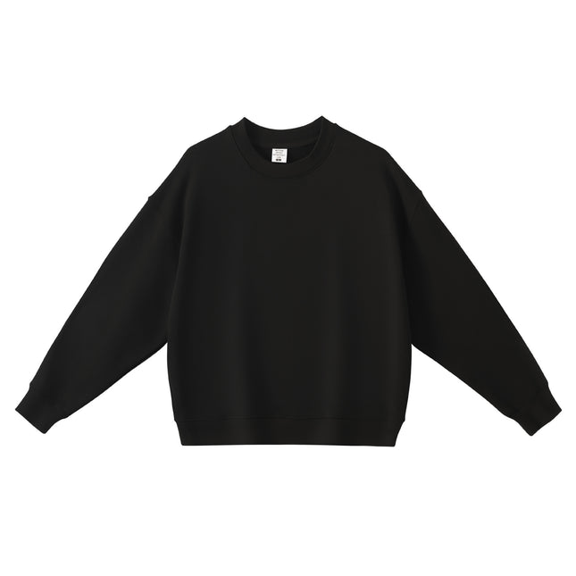 Trendy Heavyweight Pure Cotton Terry 430g Solid Color Crew Neck Hooded Sweatshirt Men's Trendy American Style Hoodie with Print