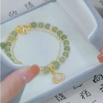 Imitation Hetian Yu bracelet female ins niche design non-fading retro light luxury temperament bracelet girlfriends gift Bai match