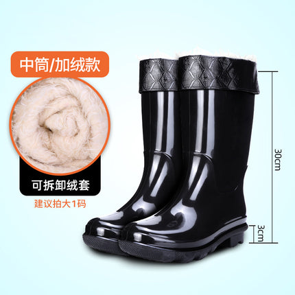 2026 High-Top Men's Waterproof and Non-Slip Industrial Boots with Thick Soles and Reflective Strips, Coal Mine Safety Rain Boots, Wear-Resistant and Durable
