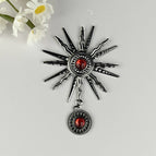 Gun black sunflower red beads