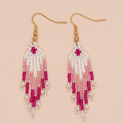 Gradient Long Tassel Earrings Women's European and American Bohemian Style Summer Holiday Girlfriend Gift Earrings Wholesale