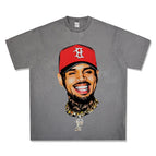 Washed dark gray short sleeves / S