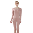 [Wool silk] seamless suit-female pink / L