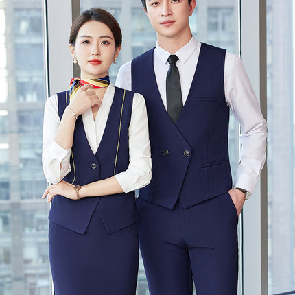 Professional vest suit female spring and summer stewardess uniform sales department hotel front desk jewelry shop beautician overalls