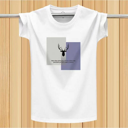 Men's T-shirt Pure Cotton Short-sleeved 2024 New Summer Round Neck Men's and Women's Half-sleeved T-shirt Spring & Fall Popular T-shirt