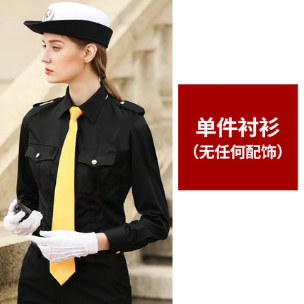Security White Security Shirt Work Clothes Men's Long-sleeved Short-sleeved suit Summer Shirt Women's Security Wear Uniform