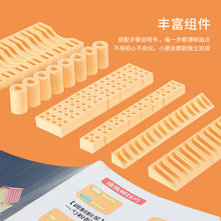 Cross-border New Products Mason Brick Building Mini Brick Hand-assembled Building House Villa Model Toys