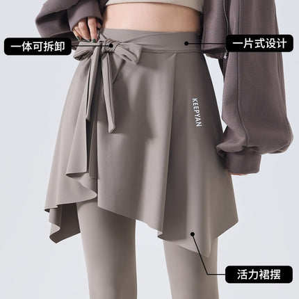Yoga Pants Covering Skirt 2024 New Fart Curtain Women's One-piece Hip Covering Skirt Cover Fitness Dance Base Half-length Apron