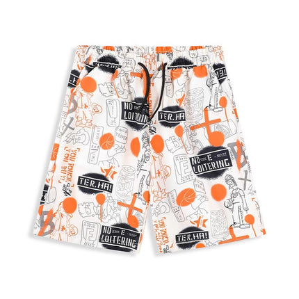 Trendy Printed Shorts for Men and Women, Summer Ice Silk Cool Casual Knee-Length Shorts, Youth Straight Beach Shorts