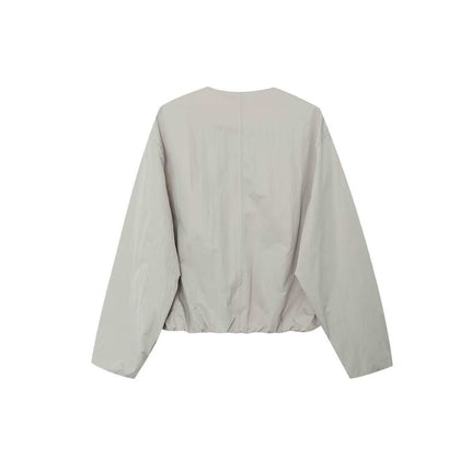 White Long-Sleeved New European and American Women's Clothing Simple Pocket Decorative Jacket Summer