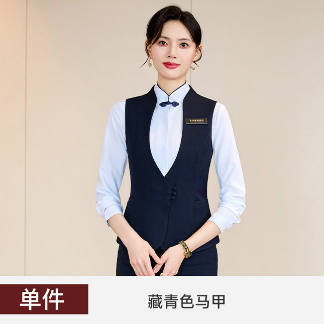 Women's Jewelry Store Sales Professional Suit Vest suit Women's Spring and Autumn Hotel Front Desk Manager Work Clothes Three-piece Set