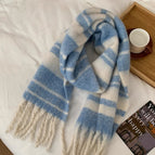 Thickened large stripes [sky blue]