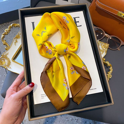 70cm Imitation Silk Square Scarf Fashion All-match Silk Scarf Professional Scarf Korean Style Neck Protection Scarf Decorative Small Square Scarf