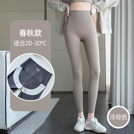 2025 Autumn/Winter New Fleece-Lined Shark Pants for Women, High-Waisted, Tummy Control, Butt-Lifting, Slimming, Cross-Waist Yoga Pants
