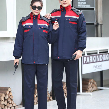 Winter Work Clothes Cold-proof Cotton Coat Thickened Work Protection Clothing Factory Workshop Factory Clothes Printing Thickened Cotton Coat