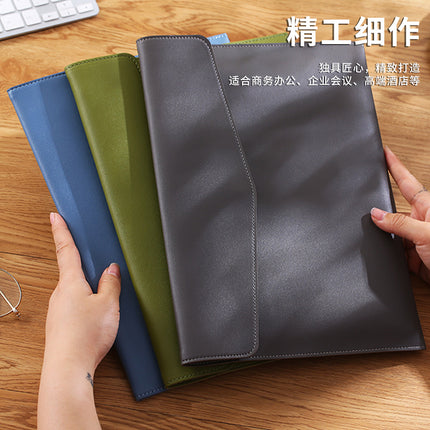 A4 Leather Document Bag Information Storage Bag Tablet Bag Briefcase Real Estate Insurance Contract Bill File Bag Customization