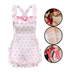 Polka dot 3 pieces suit rose red gloves white lace socks silk eye mask 2 Pack / free size weight 40.00 kg-65.00 kg