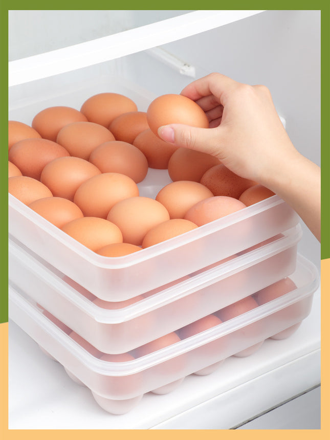 4195. Large-Capacity Egg Carton 24 Compartments 34 Compartments Kitchen Refrigerator Storage Box Crisper Egg Tray Egg Compartment